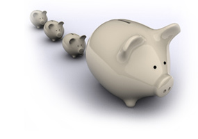 Family of piggy banks