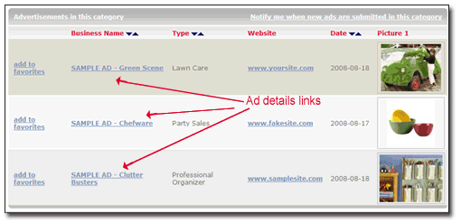ad details